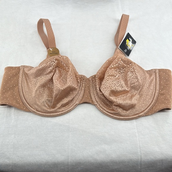 Wacoal Bra Wm 42D Nude Beige Tan Underwire 855303 Pretty Plus Back Appeal - Picture 1 of 9